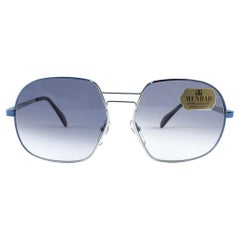 Vintage Rare Menrad M608 Gradient Blue Metallic & Silber Rahmen 1970er Jahre Sonnenbrille