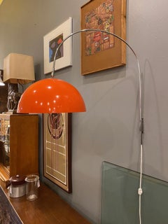 Vintage Rare Mid Century Orange Dome Swivel Lamp Sconce