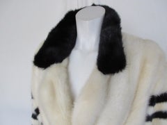 Vintage Rare Mink Jacket Schwarz Weiß