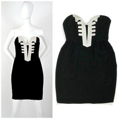 Vintage RARE MOSCHINO COUTURE "Cruise Me Baby" Venice Bustier Dress