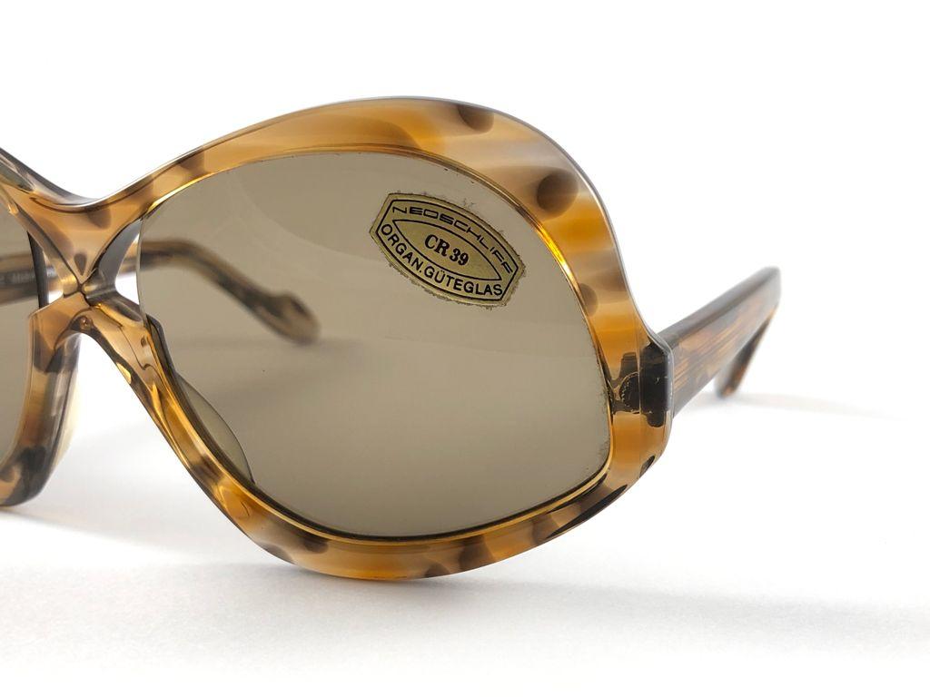 Marron Vintage Rare Neostyle Clavit 175 Oversized 1970 Sunglasses en vente