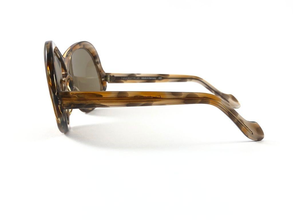 Brown Vintage Rare Neostyle Clavit 175 Oversized 1970 Sunglasses For Sale