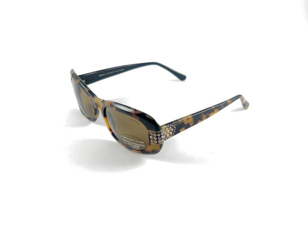 Vintage Rare NEOSTYLE Mozart Tortoise Oversized 1970 Sunglasses In Excellent Condition For Sale In Baleares, Baleares