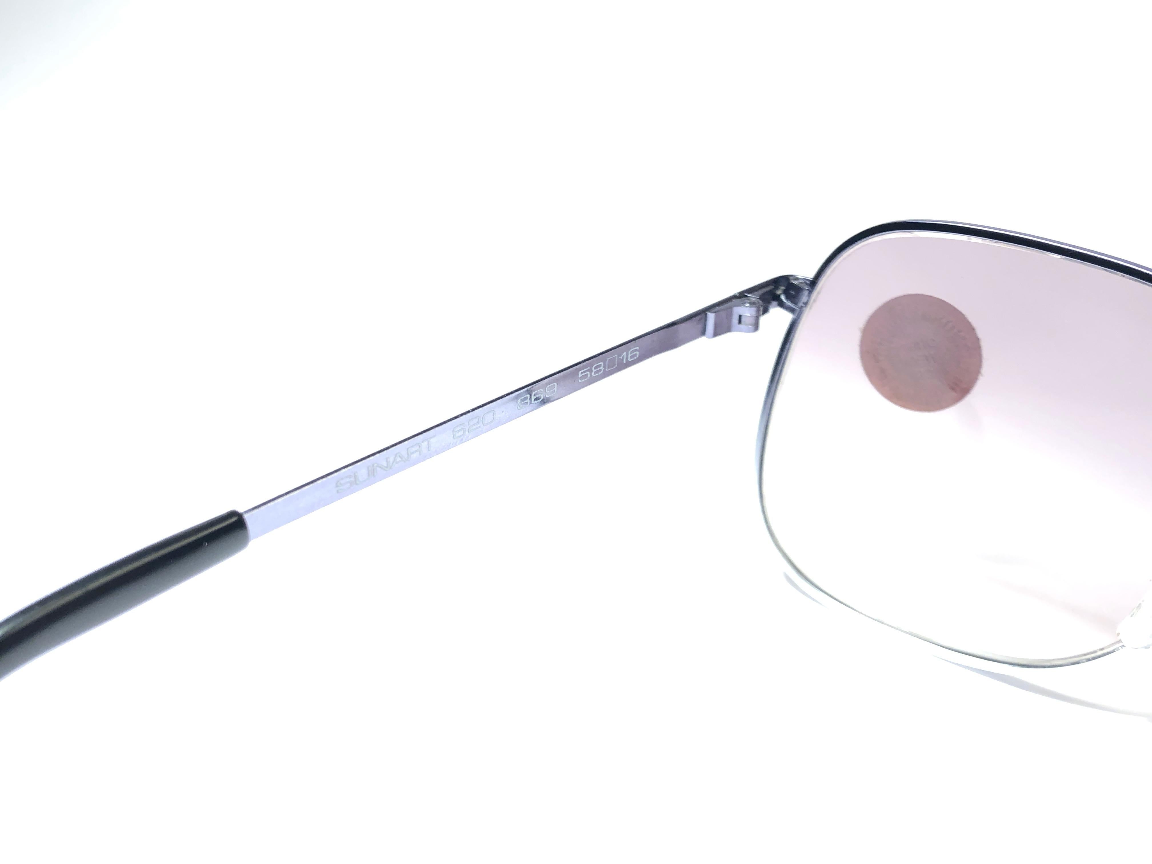 Vintage Rare Neostyle Silver Matte Grey Wechselgläser 1970 Sonnenbrille (Silber) im Angebot