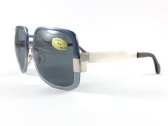 Vintage Rare Neostyle Sunart 70 übergroße gebürstetes Silber 1970 Sonnenbrille