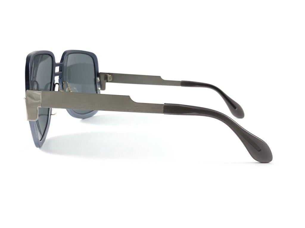 Vintage Rare Neostyle Sunart 70 übergroße gebürstetes Silber 1970 Sonnenbrille im Zustand „Hervorragend“ im Angebot in Baleares, Baleares