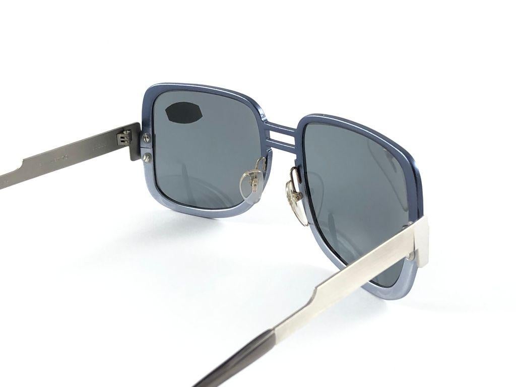 Vintage Rare Neostyle Sunart 70 übergroße gebürstetes Silber 1970 Sonnenbrille im Angebot 2