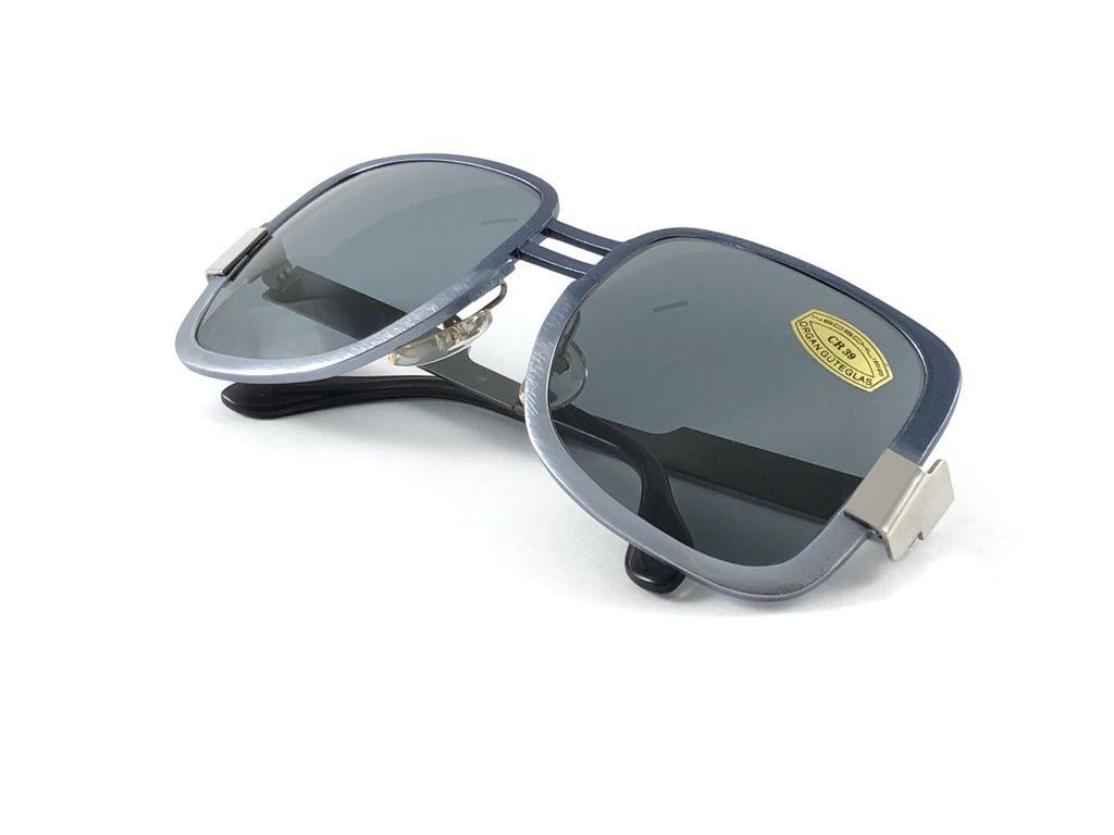 Vintage Rare Neostyle Sunart 70 übergroße gebürstetes Silber 1970 Sonnenbrille im Angebot 3
