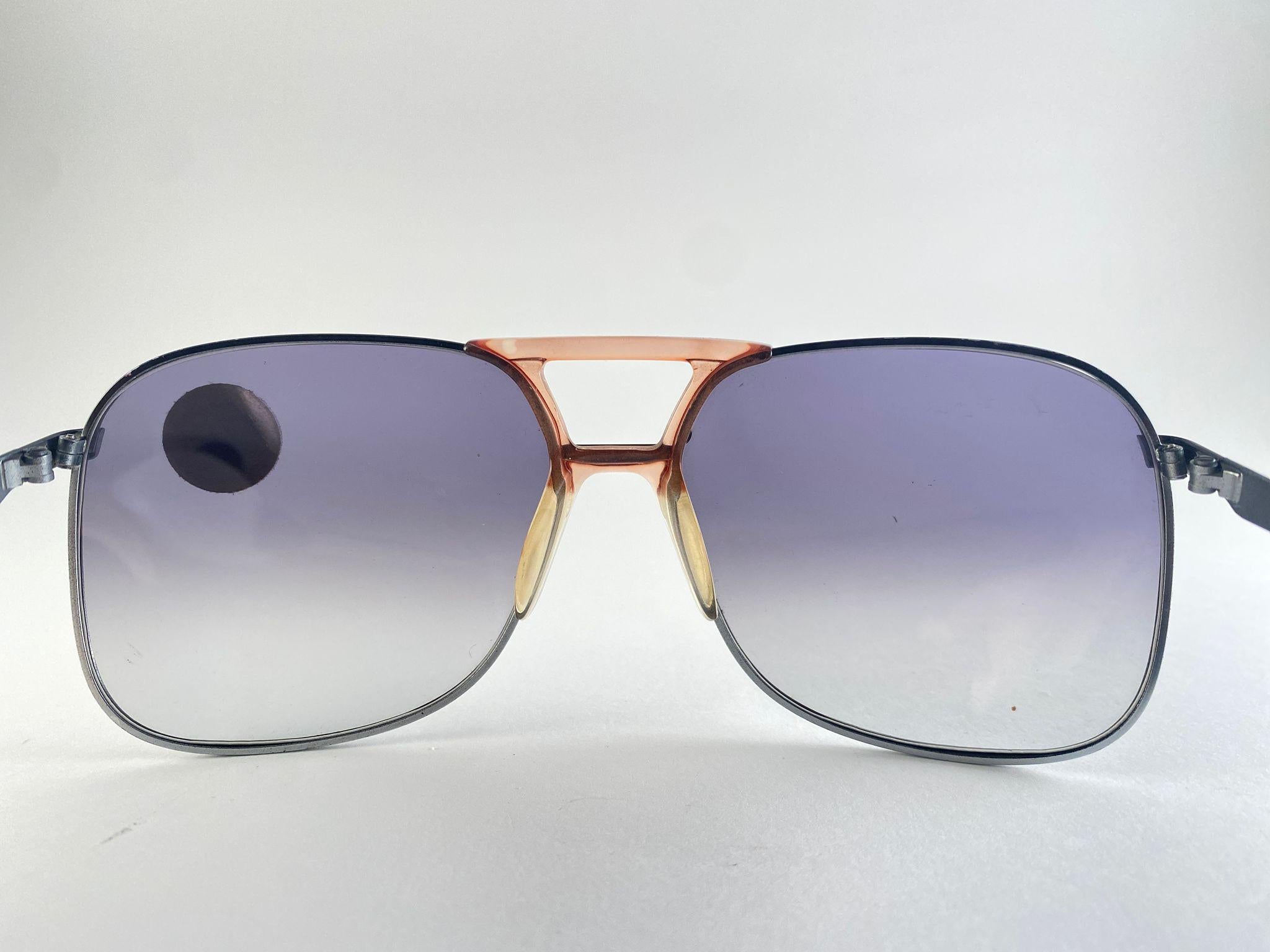Vintage Rare Neostyle Sunart 970 Übergroße Zwei-Ton-Silber 1970 Sonnenbrille im Angebot 1