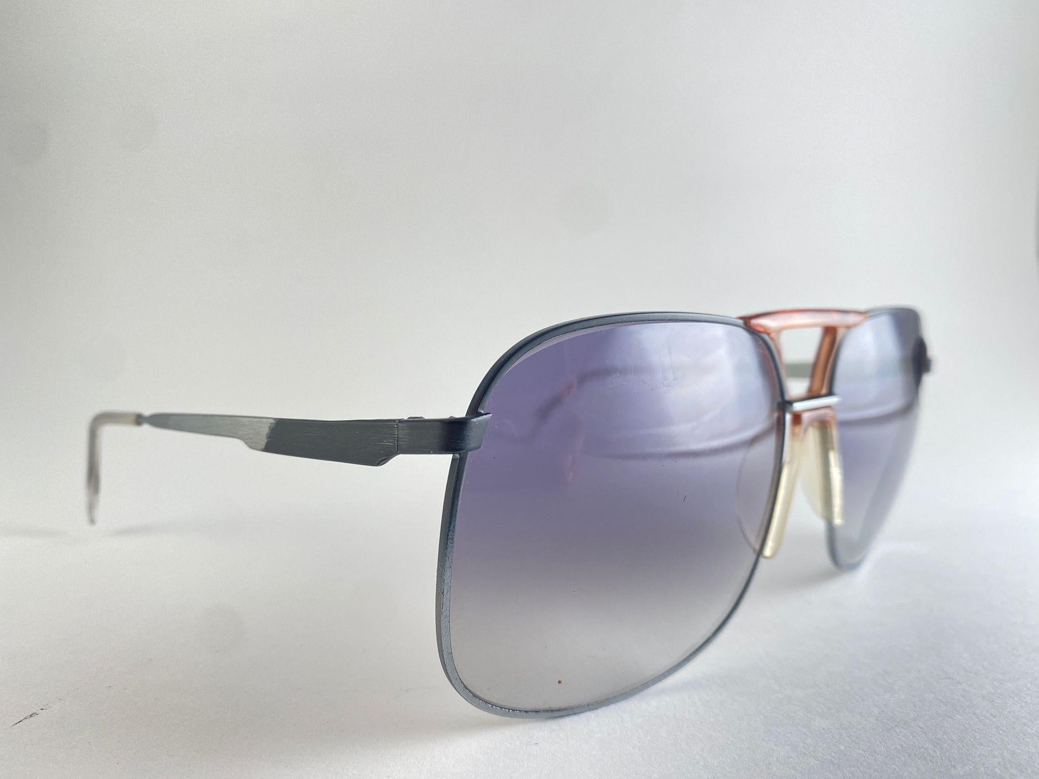 Vintage Rare Neostyle Sunart 970 Übergroße Zwei-Ton-Silber 1970 Sonnenbrille im Angebot 2