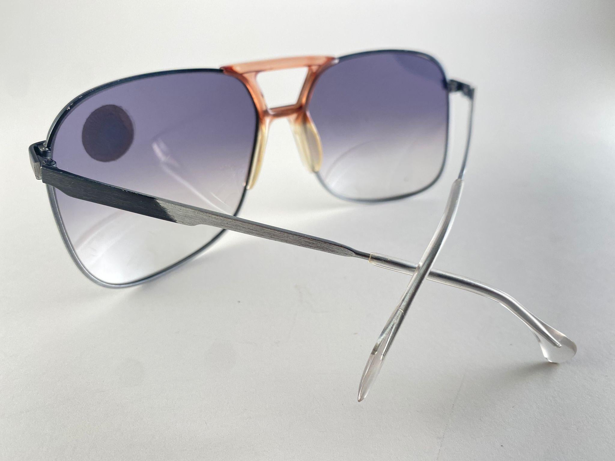 Vintage Rare Neostyle Sunart 970 Übergroße Zwei-Ton-Silber 1970 Sonnenbrille im Angebot 3