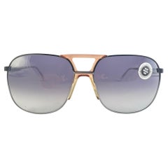 Vintage Rare Neostyle Sunart 970 Oversized Two Tone Silver 1970 Sunglasses