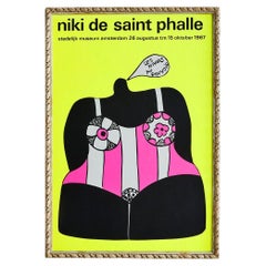 Seltenes Niki de Saint Phalle Vintage-Siebdruck-Ausstellungsplakat, Holland, 1967