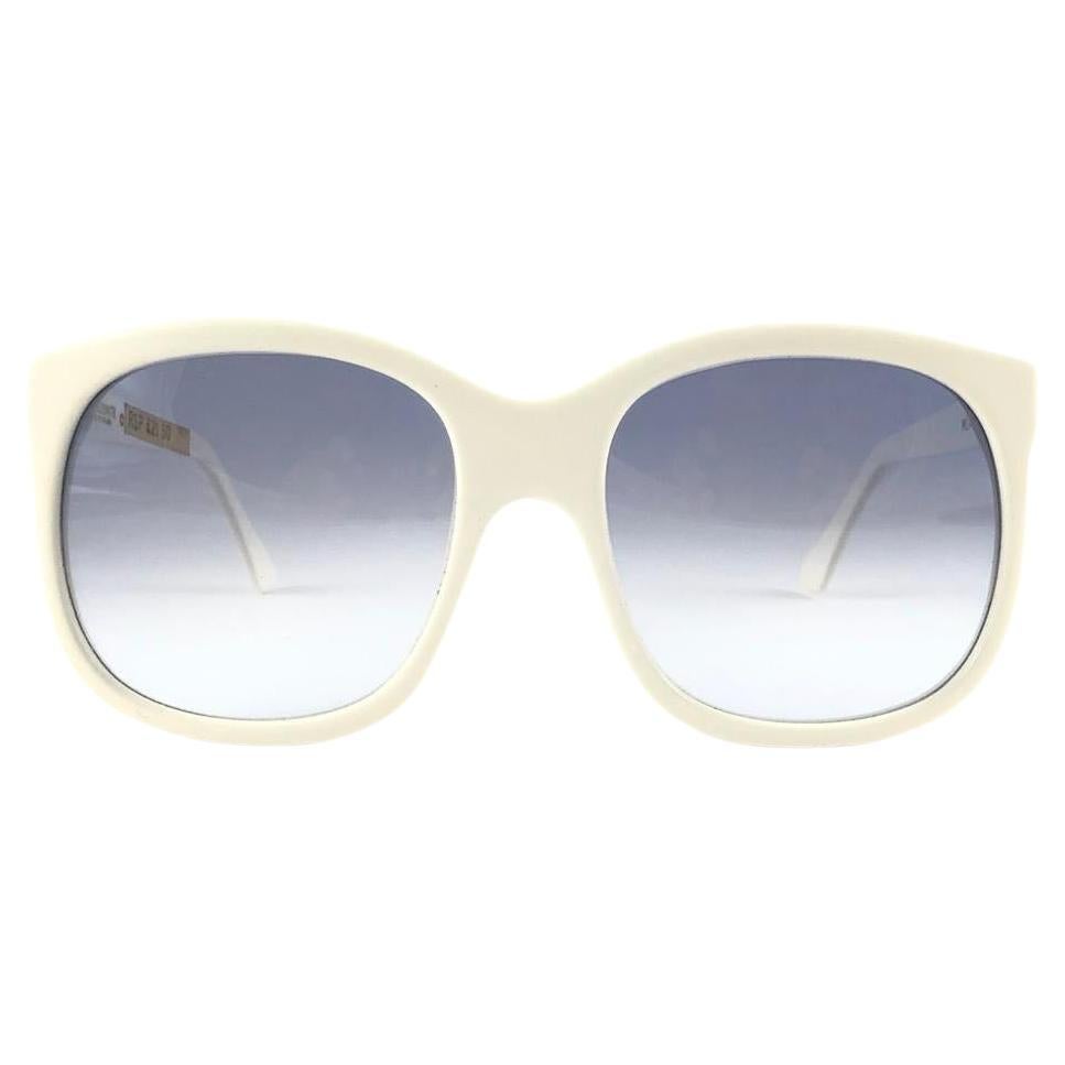 Vintage Rare Oliver Goldsmith " Milan "  White Made in England Sunglasses, 1989 For Sale