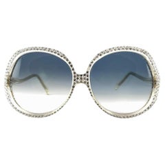 Vintage Rare Oliver Goldsmith Oversized Rhinestones Sunglasses 1960'S England