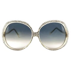 Vintage Raro Oliver Goldsmith Gafas de sol con diamantes de imitación de gran tamaño 1960'S Inglaterra