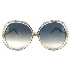 Vintage Rare Oliver Goldsmith Oversized Rhinestones Sunglasses 1960'S England