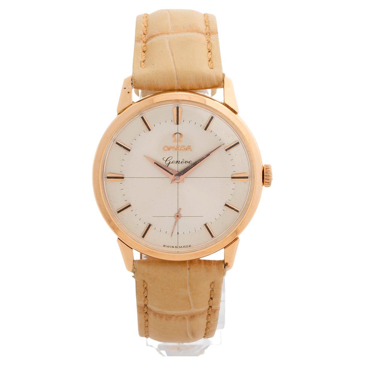 Vintage 
Rare Omega Geneve Dress Watch, 18K Yellow Gold. Excellent Condition.