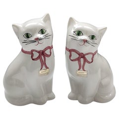 Collectible Pair of Vintage Porcelain Cats 1970s