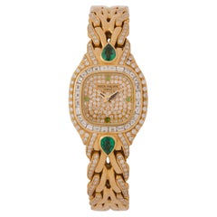 Vintage Rare Patek Philippe La Flamme Model 4806 Smeraldi e diamanti