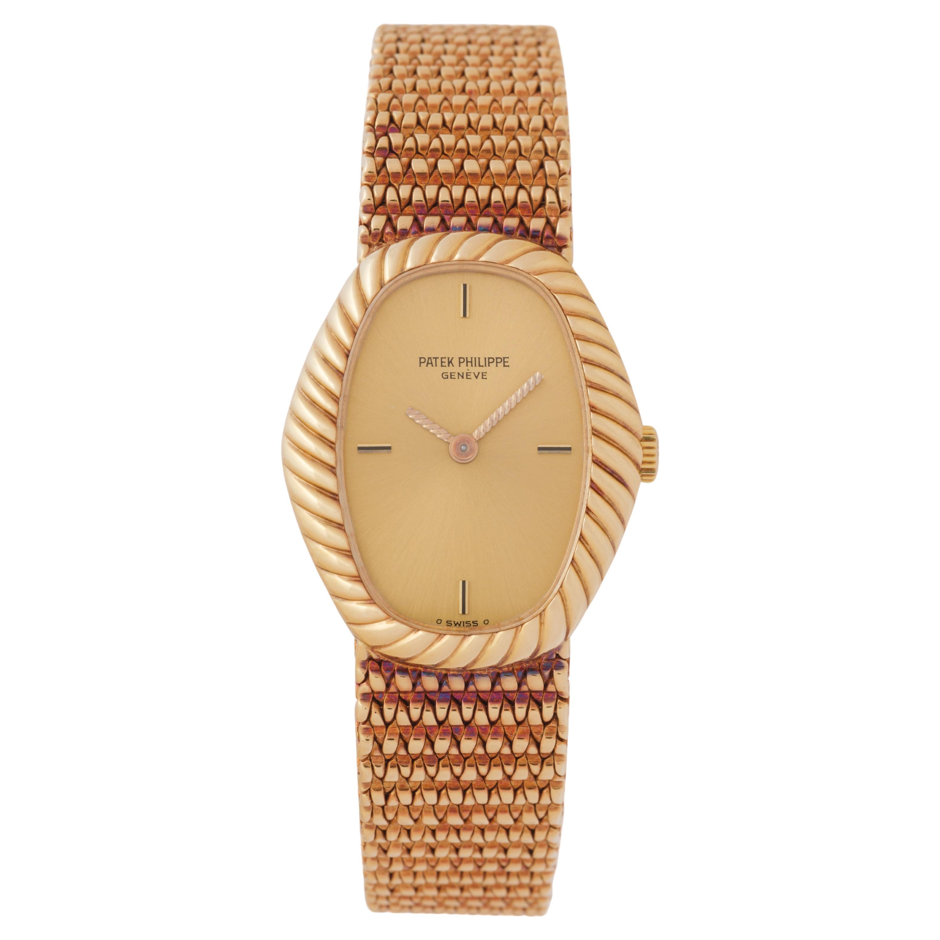 Vintage Rare Patek Philippe Model 4462/1 18 Karat Yellow Gold Watch For Sale