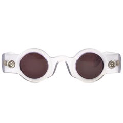 Vintage Rare Patrick Kelly " Peanut 42 " Translucent Small Sunglasses 1980'S