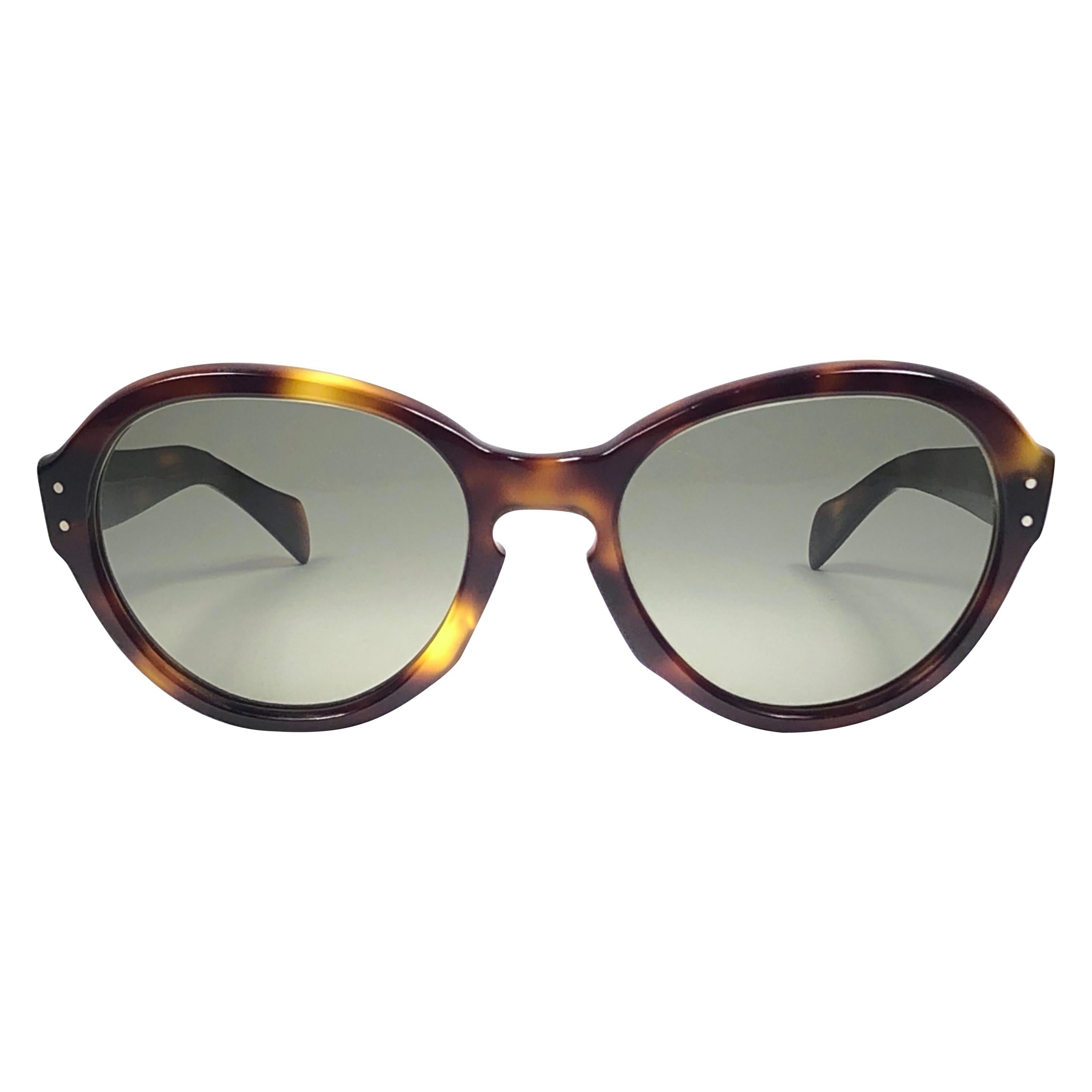 Vintage Rare Pierre Marly 1960' Charade 
Oversized Tortoise Sunglasses France For Sale