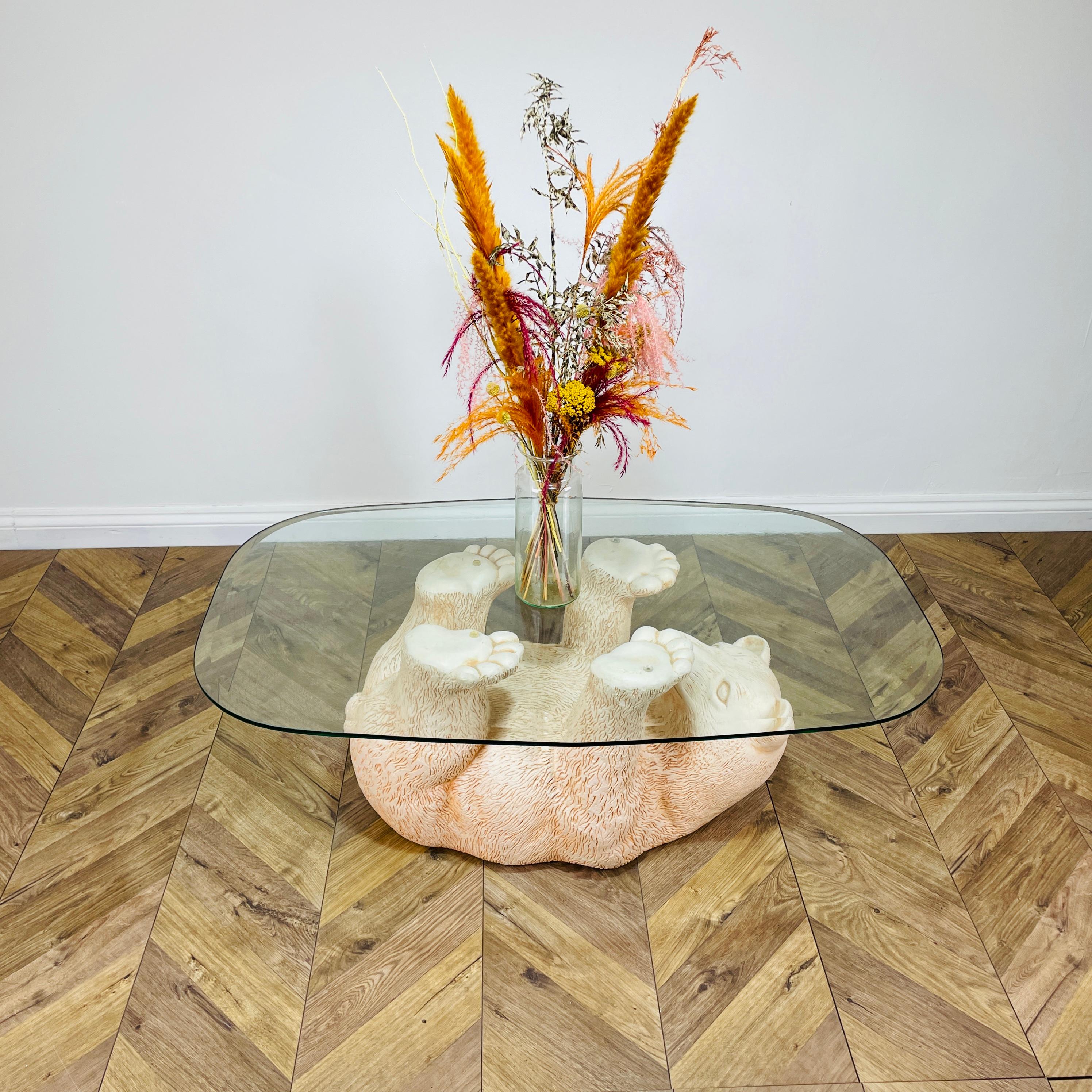 polar bear glass table