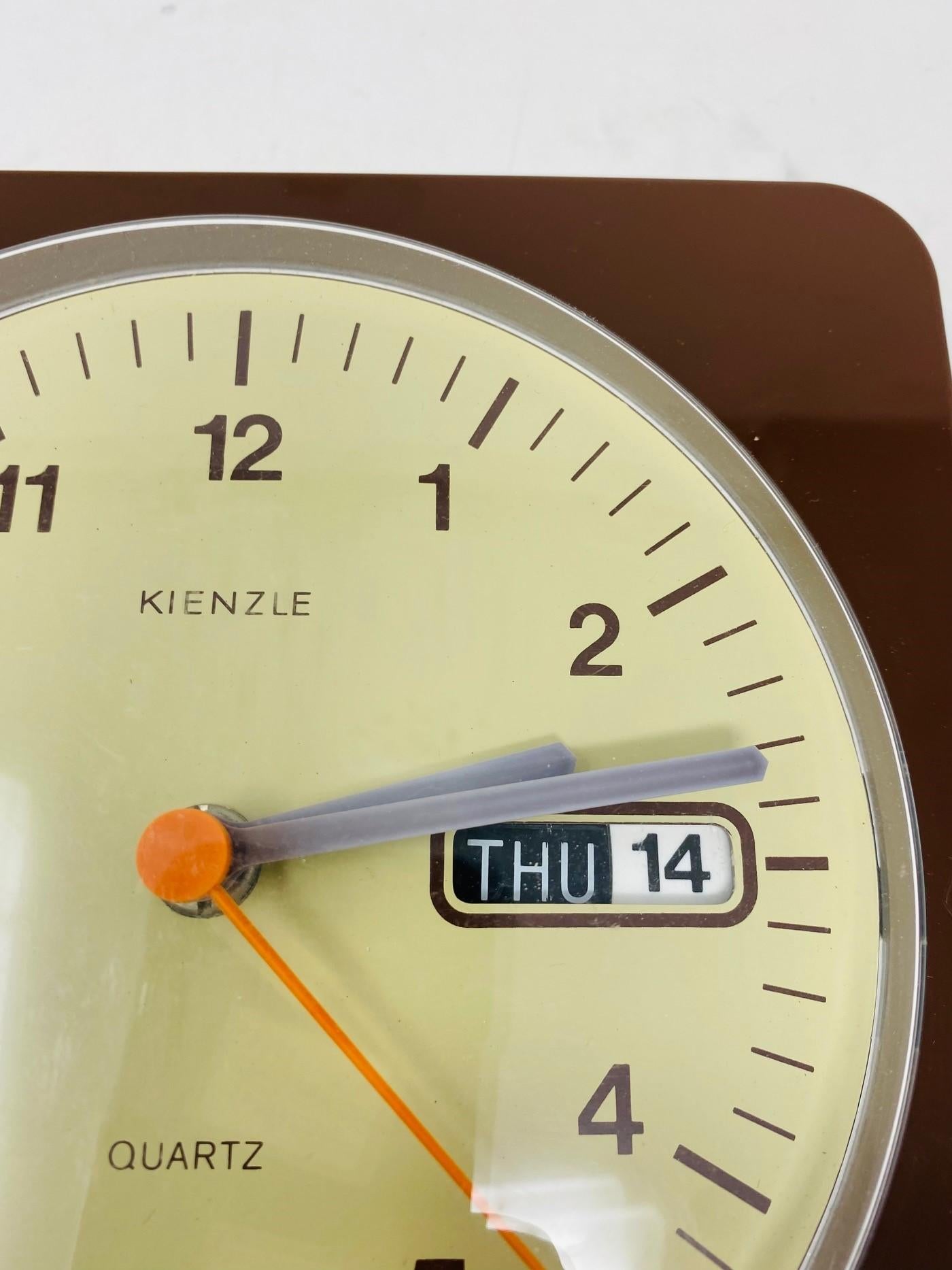 German  Vintage Rare Postmodern Wall Clock by Kienzle