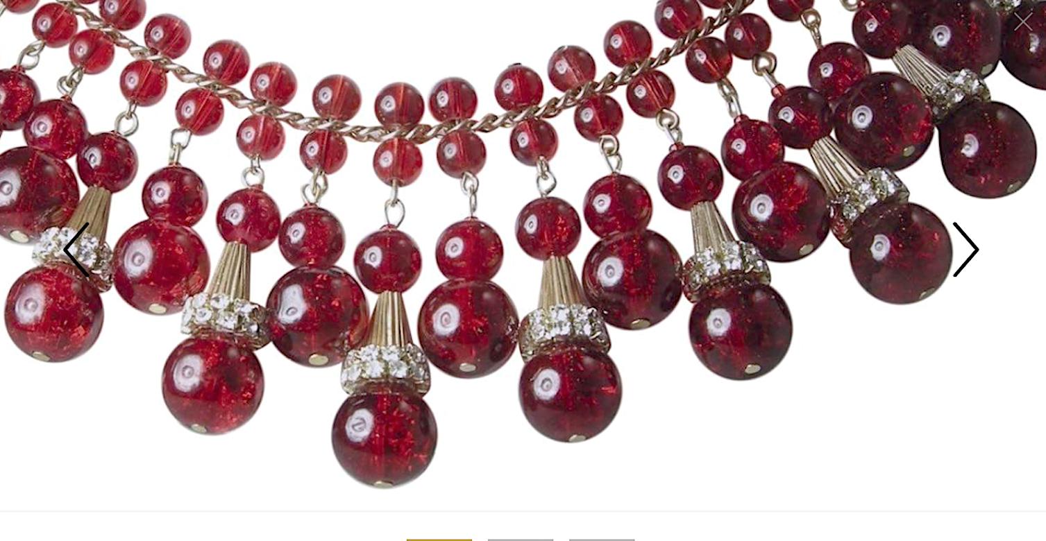 red glass necklace