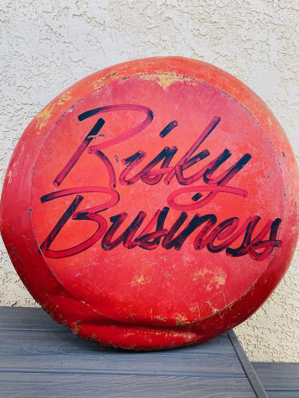 Vintage Rare “Risky Business” Sign 1980s 1