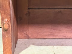 Vintage Raro Robert Thompson "Mouseman" Banco de roble adintelado con doble panel de asentamiento