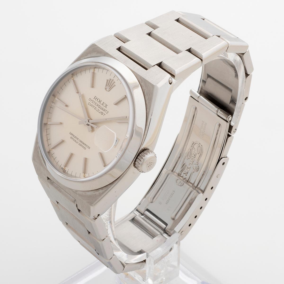Vintage & Rare Rolex Oysterquartz Datejust Ref 17000, Super Provenance B&P's In Excellent Condition In Canterbury, England
