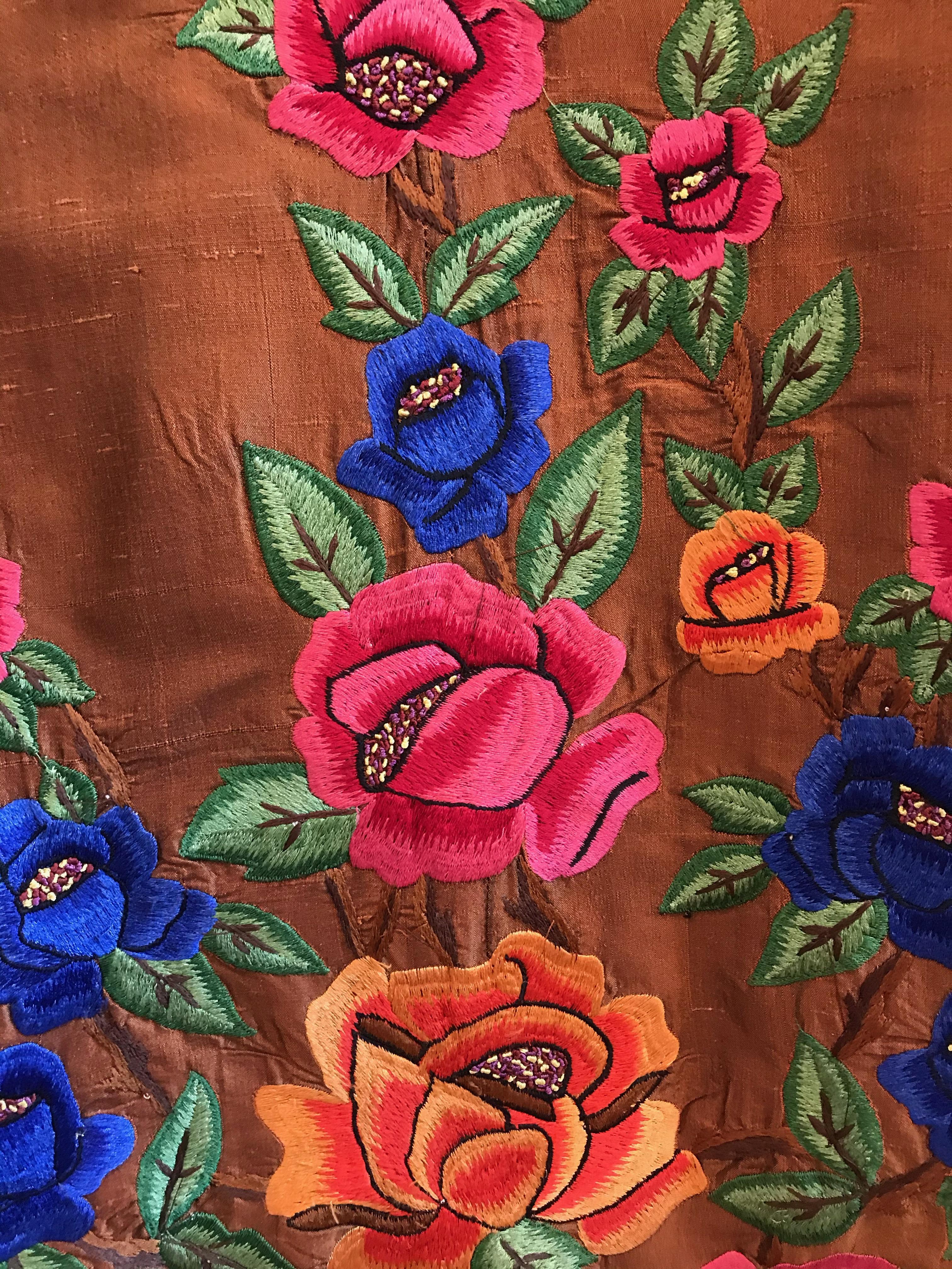 VINTAGE RARE Romeo Gigli for Callaghan Floral Silk Floral Embroidered  Jacket at 1stDibs