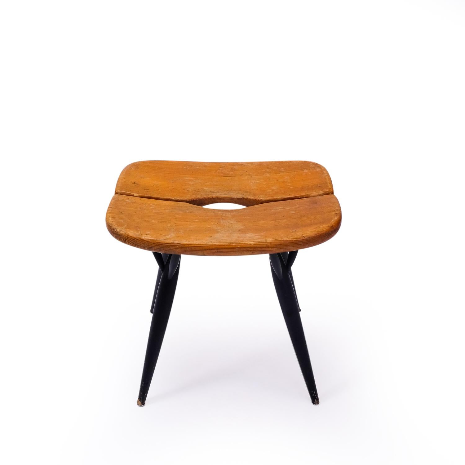 Mid-Century Modern Vintage Rare Sauna Stool by Ilmari Tapiovaara For Sale