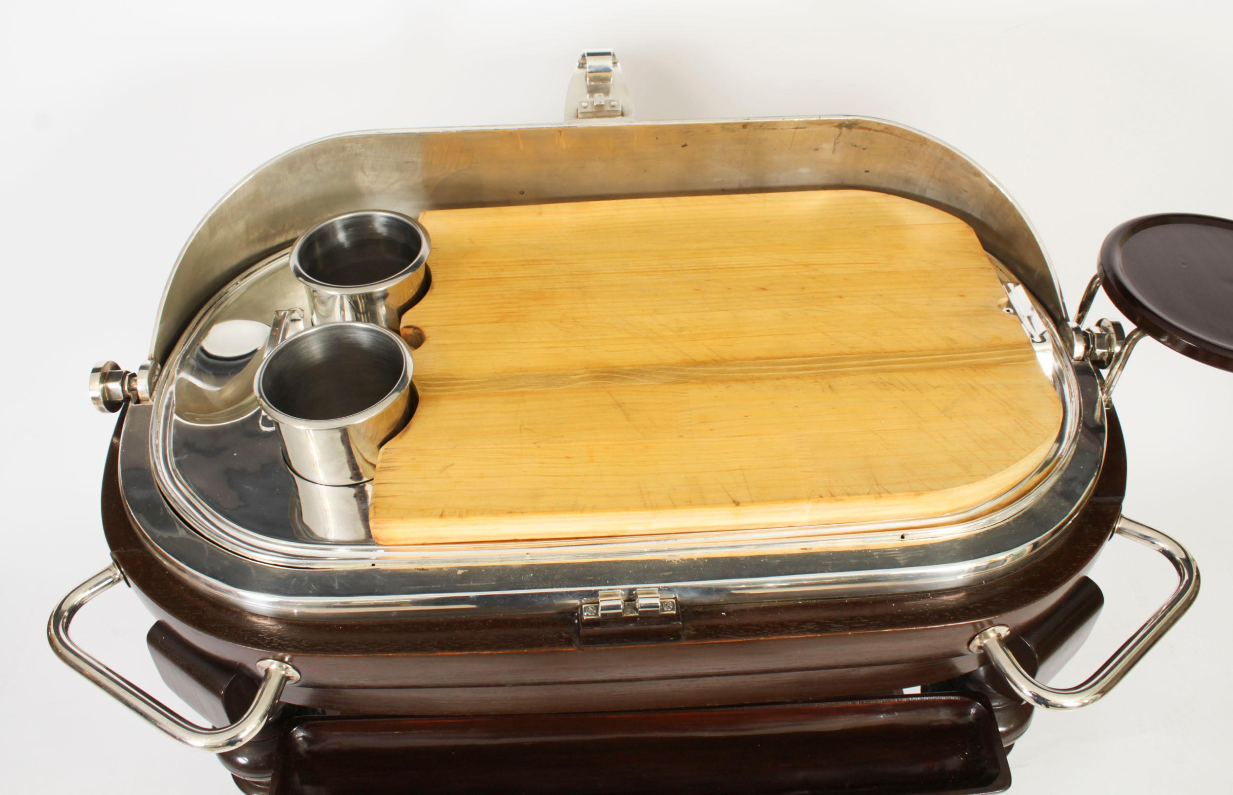 Mid-20th Century Vintage Rare Silver Plated Roast Beef Trolley Mid 20th Century For Sale
