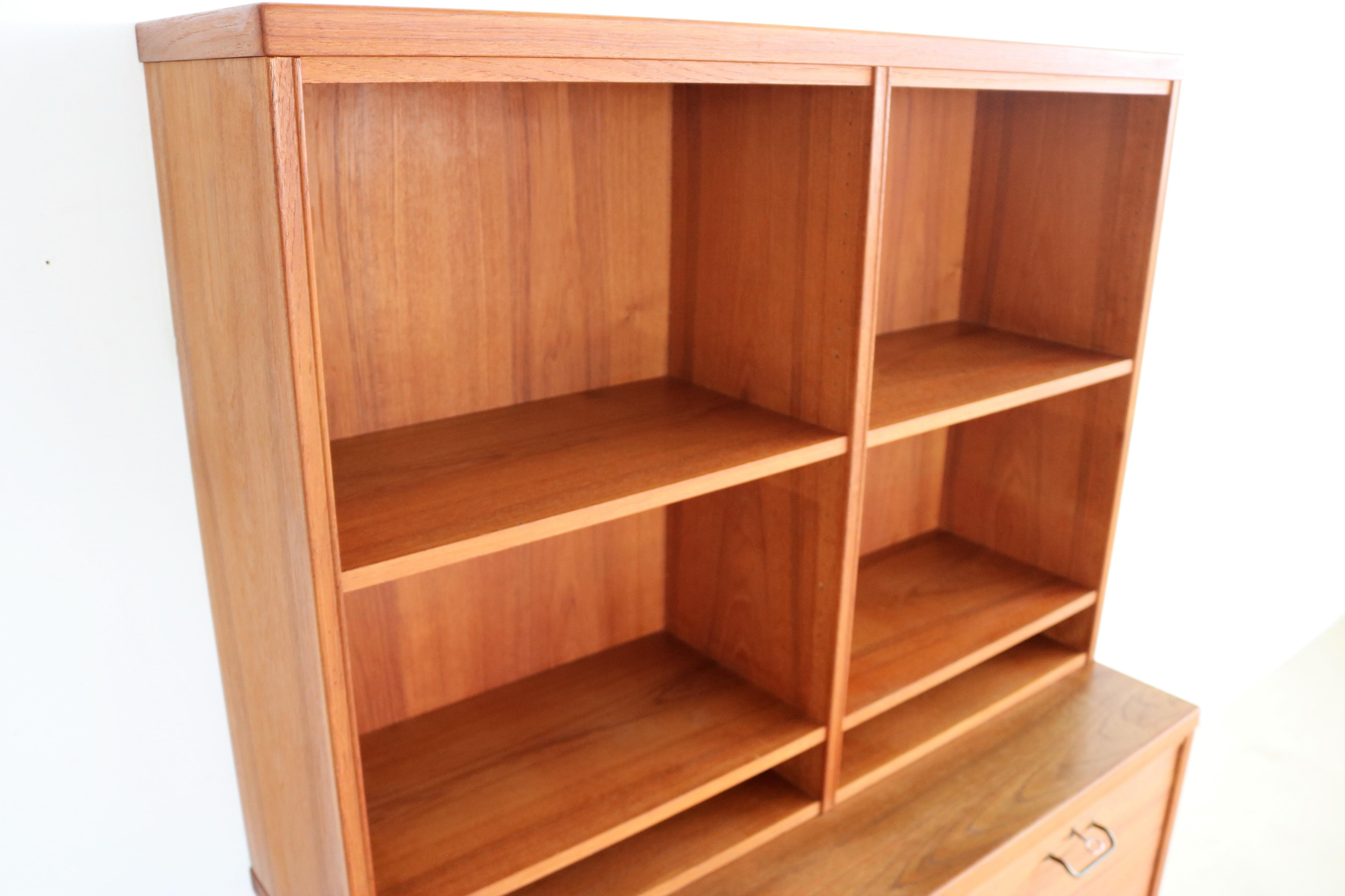 Vintage Rare Teak Cabinet with Tambour Doors For Sale 2