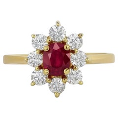 Vintage Rare Tiffany Or Jaune 18K Bague Rubis Diamant