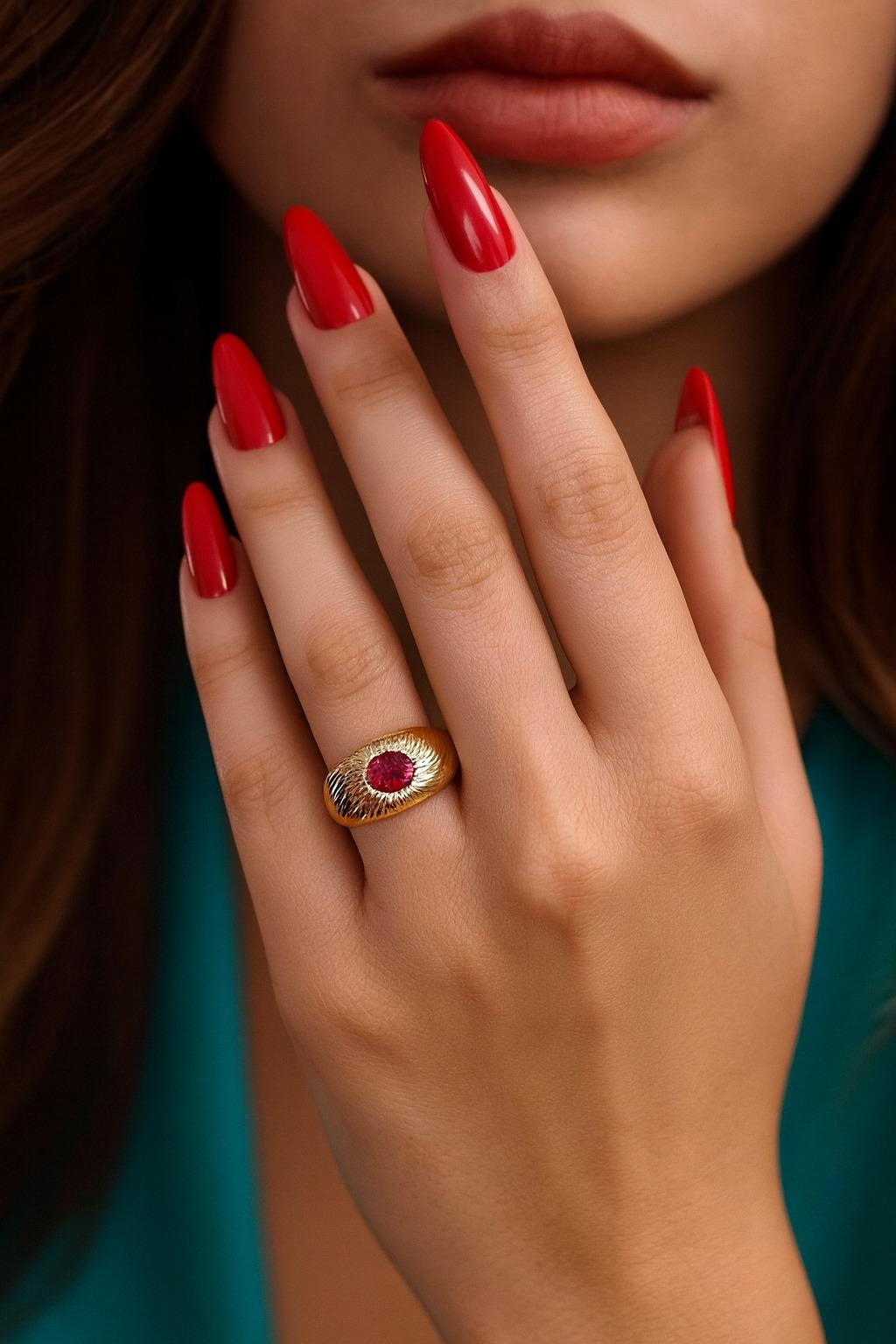 Vintage Seltene Tiffany & Co. NO HEAT Burma Ruby Cocktail (Kissenschliff) im Angebot