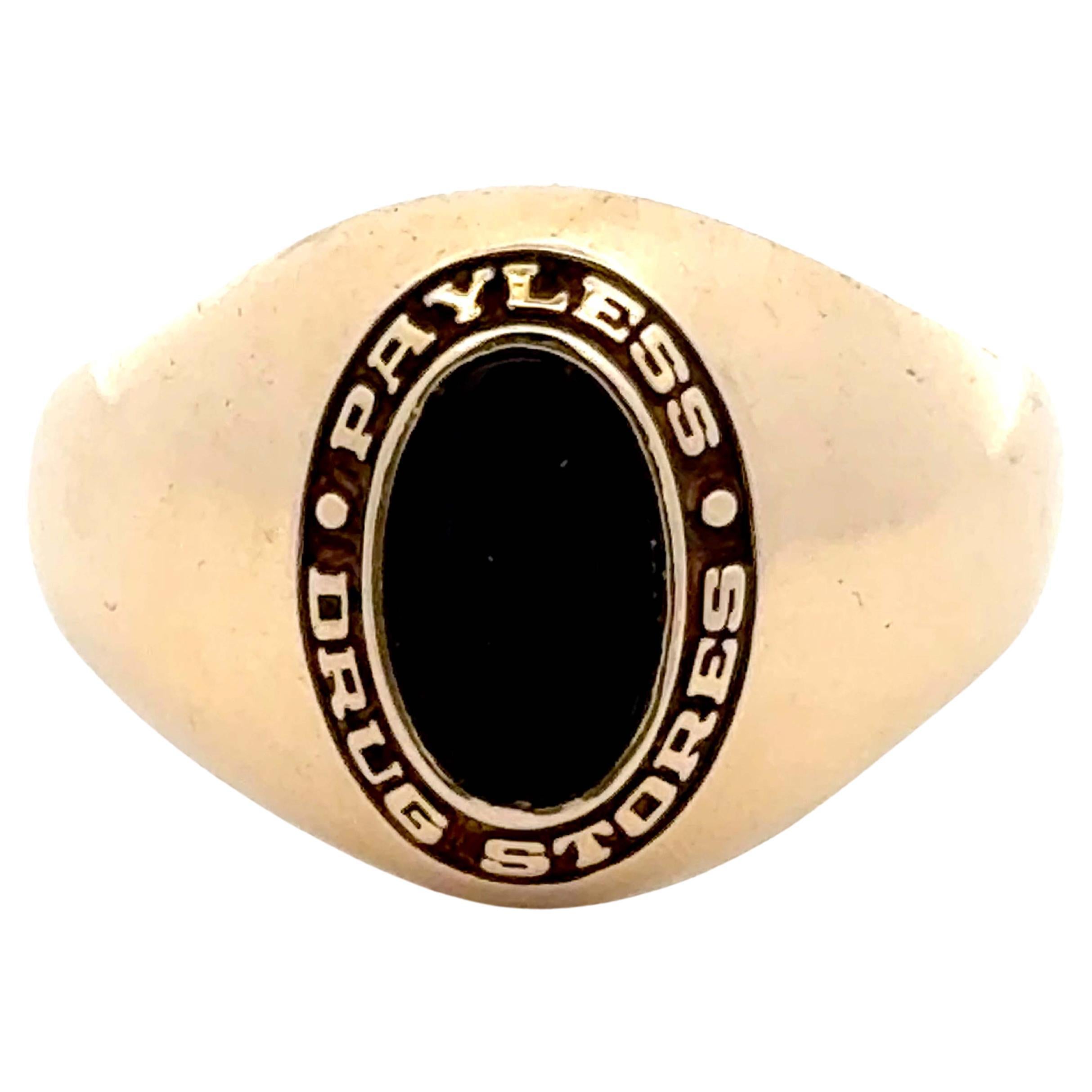 Onyx Pinky Ring 9 For Sale on 1stDibs