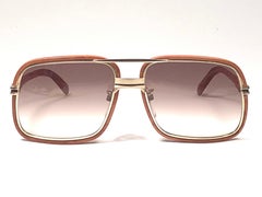 Vintage Rare Tura Canada Tan Leather 1970 Sunglasses
