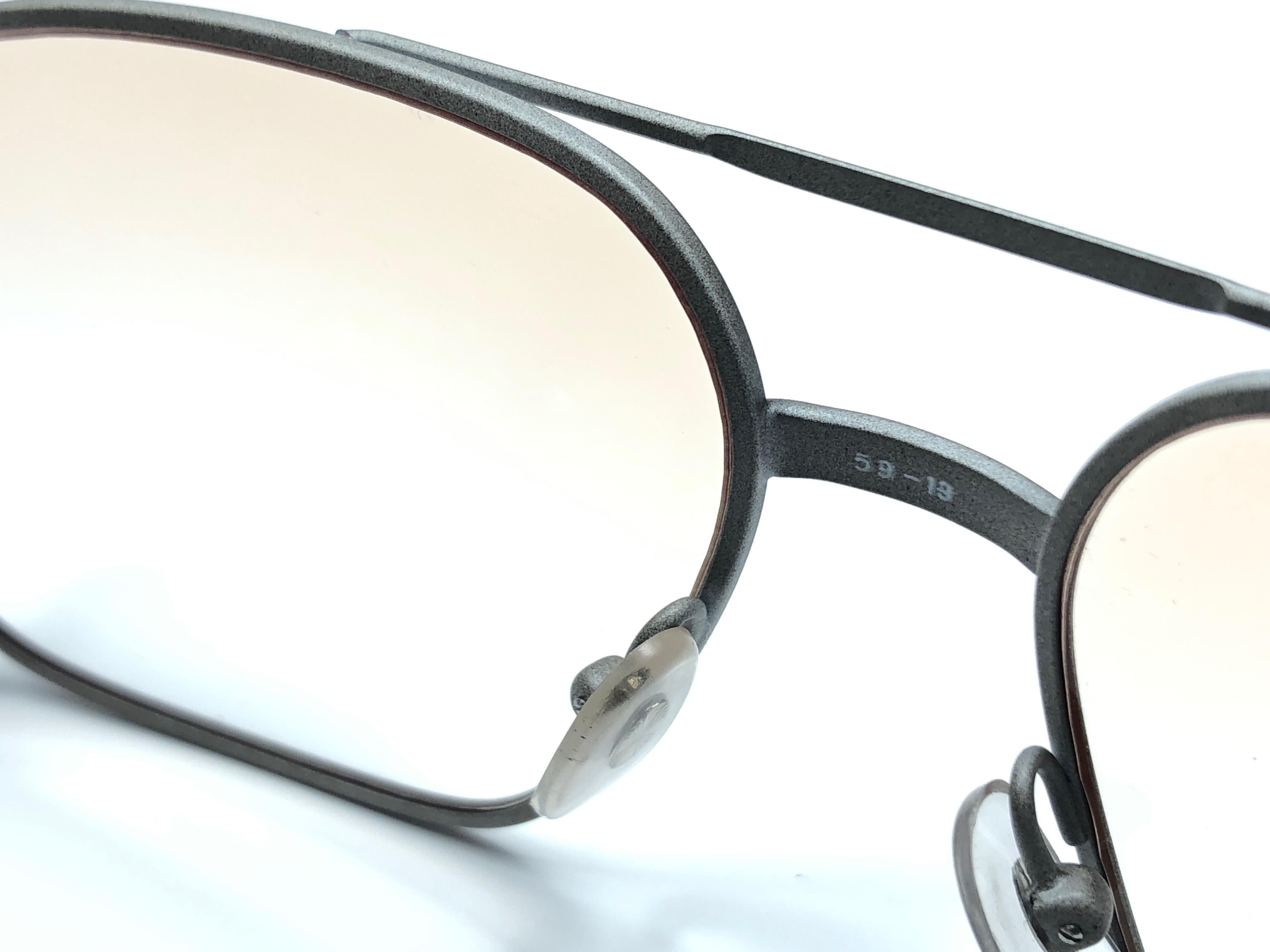 Gray Vintage Rare Tura Matte Grey Changeable Lenses 1970 Sunglasses For Sale