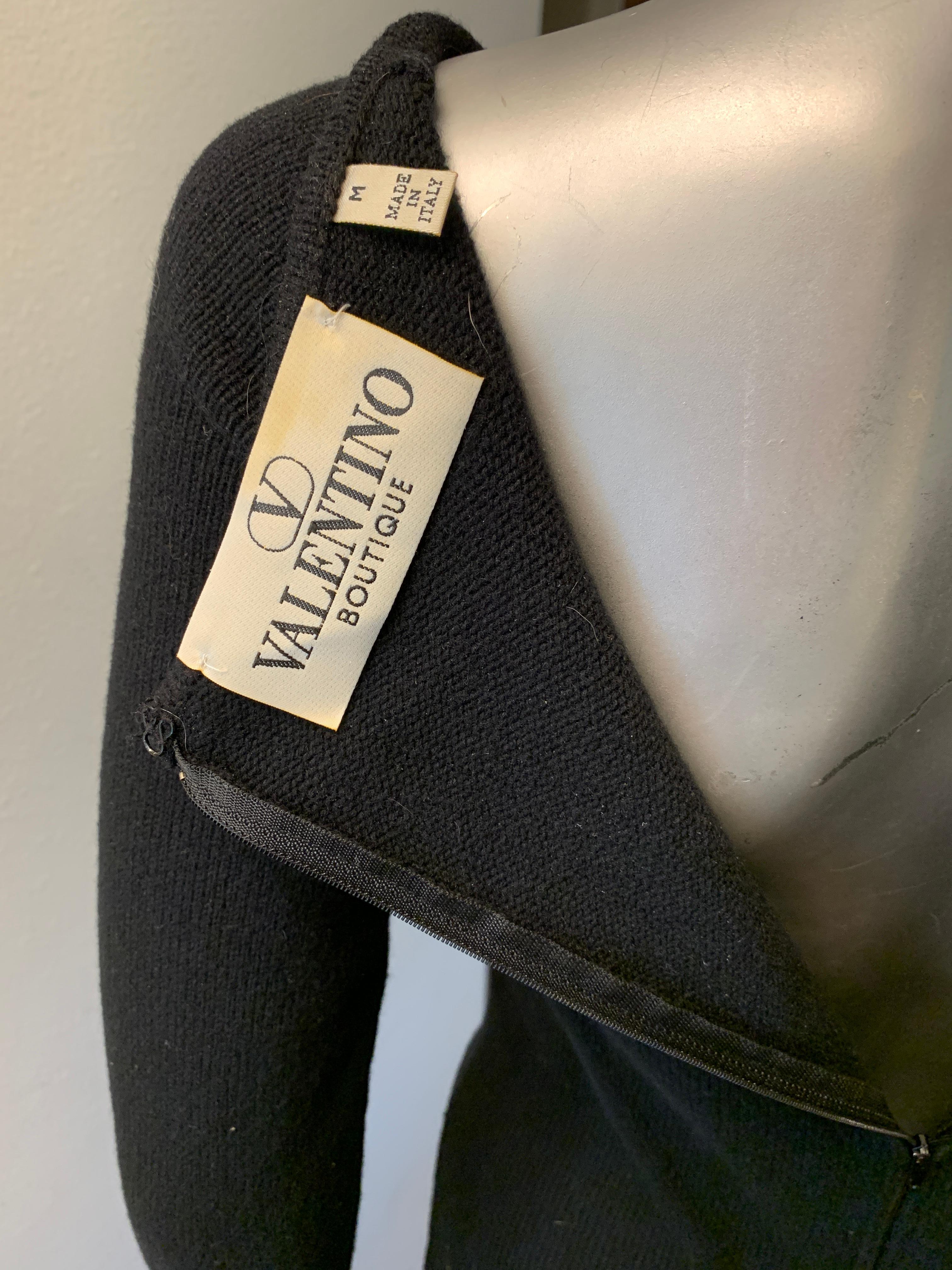 Vintage Rare Valentino Jumpsuit in Black Wool & Cashmere Italy Size M For Sale 6