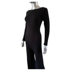 Vintage Rare Valentino Jumpsuit in Black Wool & Cashmere Italy Size M