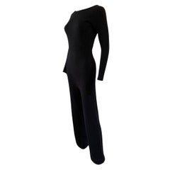 Vintage Rare Valentino Jumpsuit in Black Wool & Cashmere Italy Size M