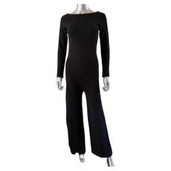 Used Rare Valentino Jumpsuit in Black Wool & Cashmere Italy Size M
