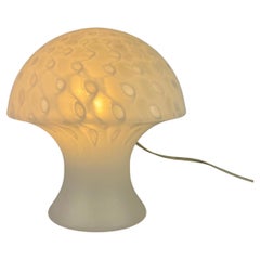 Vintage Rare White Glass Peill and Putzler Mushroom Table Lamp 1970