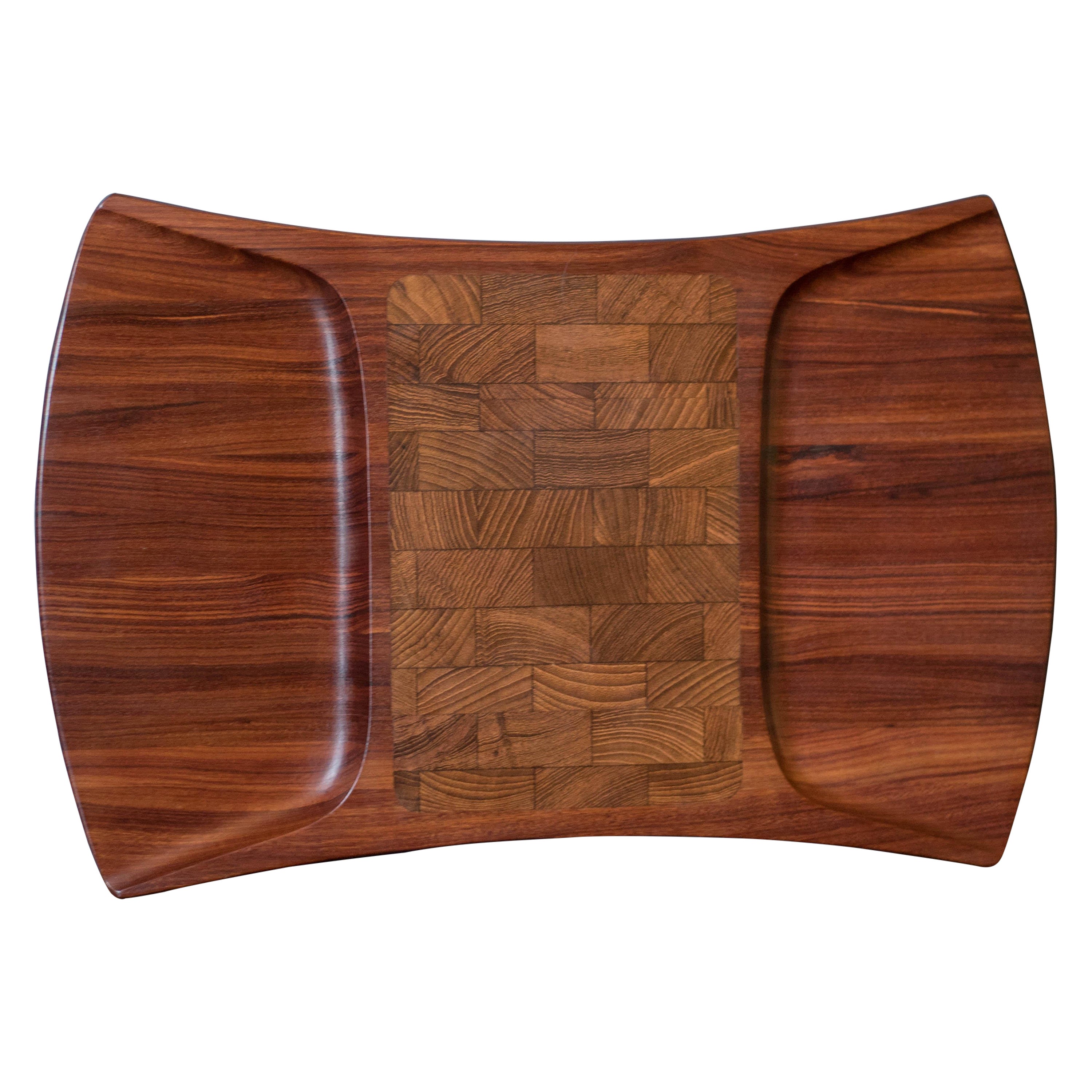 Vieux plateau de service en bois rare Dansk Pao Rosa Cutting Board de Jens Quistgaard
