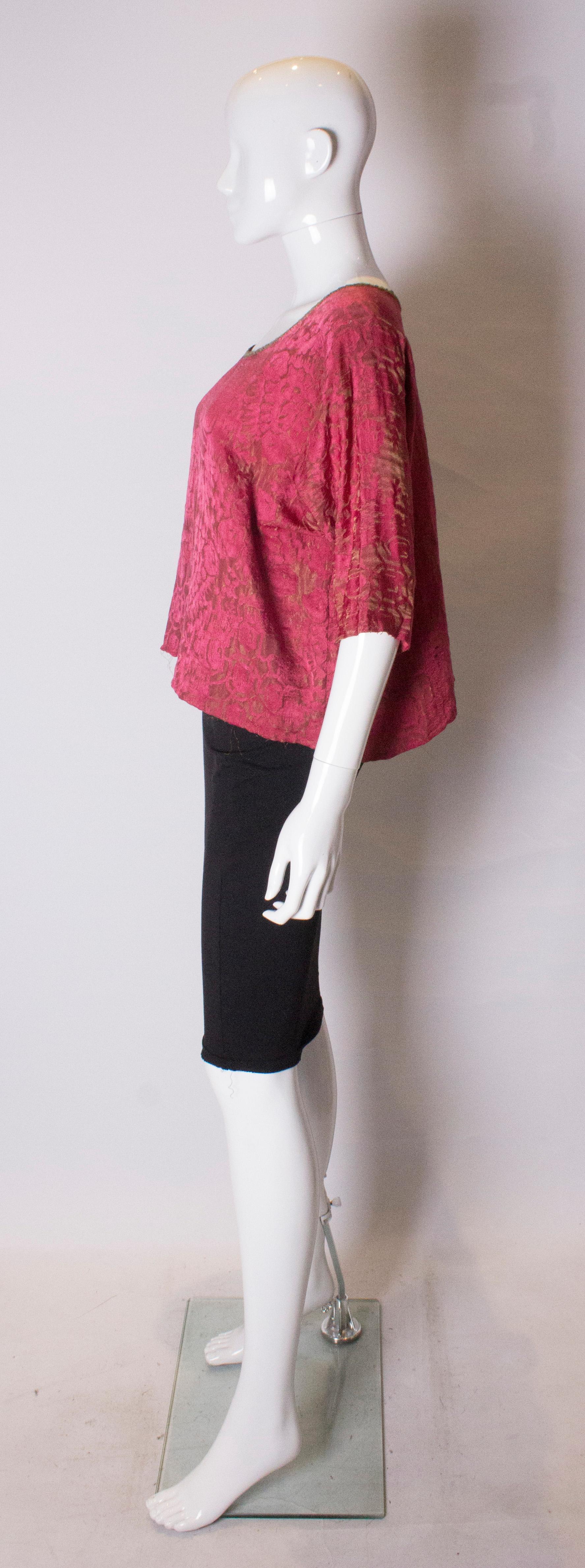 Vintage Raspberry and Gold Top 1