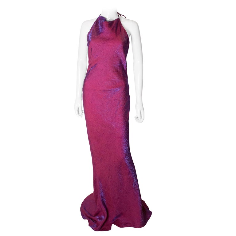 raspberry evening gown